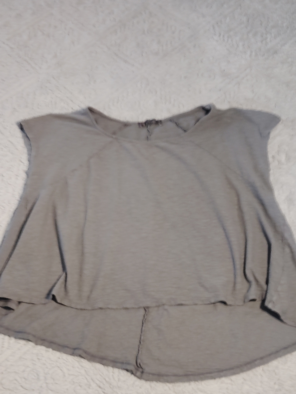 cut loose Soft Gray Relaxed Short Sleeve Tunic